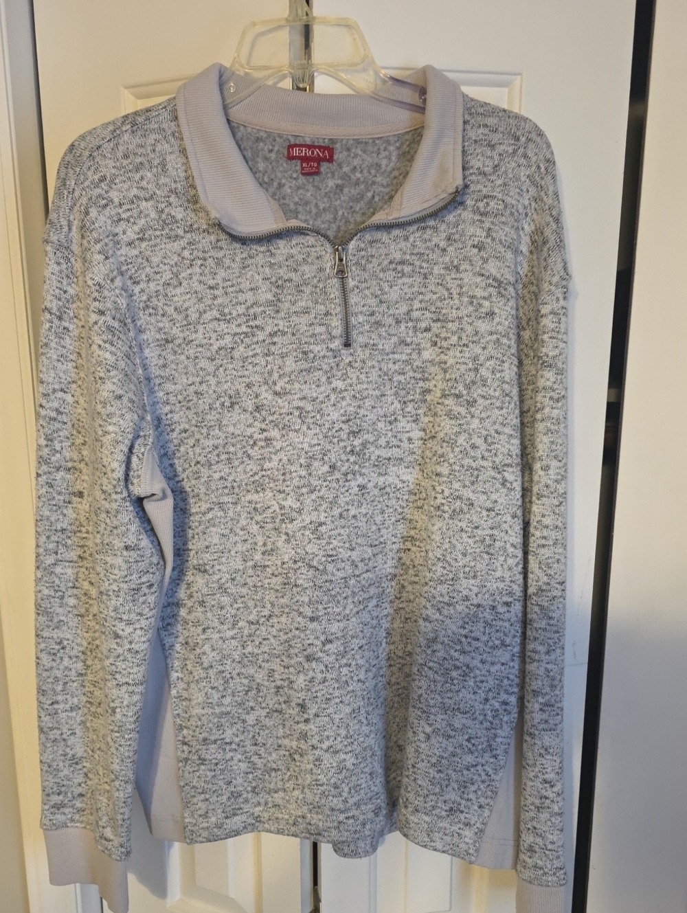 Merona Men's Light Grey Marled Half-Zip Sweater
